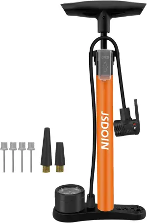 Jsdoin Luftpumpe Fahrrad-Standpumpe mit Manometer,Standluftpumpe, Fahrradpumpe H