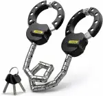 Handschellenschloss E-Scooter mit FLEX-TECHNOLOGIE für Roller, E-Bike & MTB-Bike - Kettenschloss & Fahrradschloss aus Stahl - Roller-Schloss Kette Diebstahlsicher Lock (12 - Glied)