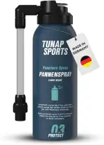 TUNAP SPORTS Pannenspray | Einfache Reparatur bei Reifenschäden unterwegs | Verschließt Löcher sekundenschnell | Kein Werkzeug notwendig | 125 ml Spraydose | E-Bike Germany