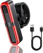 OnMeto Fahrrad Rücklicht Mit Bremsblinkfunktion, StVZO zugelassenen, Led Rücklicht Fahrrad USB Type-C Wiederaufladbares Fahrradlicht hinten Rücklicht Ebike IPX5 Wasserdicht für Rennrad, MTB, E-Bike