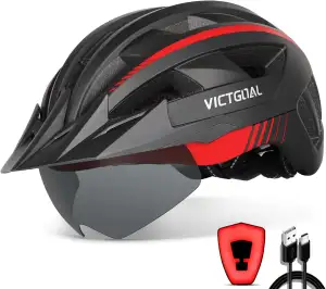 VICTGOAL Fahrradhelm Herren Damen MTB Helm mit Abnehmbarer Magnetische Schutzbri