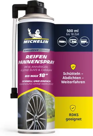 MICHELIN Reifenpannenspray 500 ml – Reifendichtmittel für PKW, Anhänger & kleine SUVs – Reifen ab...