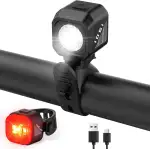 Tavaler Fahrradlicht Set USB Aufladbar | StVZO Zugelassen Fahrradbeleuchtung Set | IPX5 Wasserdicht Fahradlichterset LED | Fahrrad Licht Vorne | Fahrradlicht Hinten & Rücklicht Fahrrad