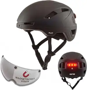 VINZ Como Jethelm mit Visier ECE 22.06 Zertifiziert | Roller Helm Mopedhelm Für 