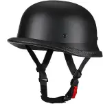 Moped Helm, Helm Motorrad, Chopper Helm, Jethelm Retro, stahlhelm motorradhelm, Vintage Deutsche Motorrad Halbschalenhelm mit ECE, Roller Helm Herren mit Schnellverschlussschnallen