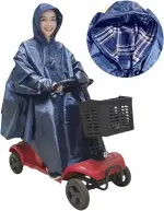 Regenponcho für Elektromobil, Elektroroller Regencape, Wasserdicht, Mit Reflektierenden Streifen, Mit Ärmeln, Geeignet Für ältere und Behinderte Menschen