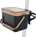 Abnehmbarer Roller Korb mit Deckel 30lb Ladekapazität Keen E-Roller Vorderkorb mit Wasserhalter und Tragegriff E-Scooter Korb stabile einfache Montage e Scooter Basket