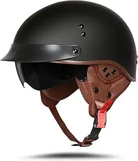 Motorradhelm Mit Schutzbrille DOT/ECE-Zugelassen, Jethelm Roller-Helm Scooter-He