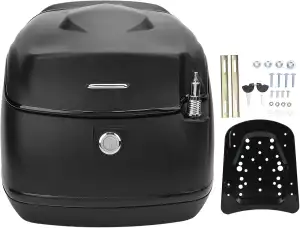 Akozon 38L Motorrad-Topcase Im Retro-Stil, Wasserdichter Kofferraum für Elektrofahrrad, Roller (B...