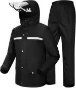 Coutyuyi Herren & Damen Regenanzug Reflektierender 100% Wasserdichter Anzug Outdoor Regenmantel Winddicht Regenjacke