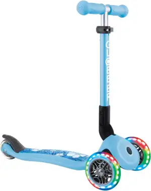 GLOBBER JUNIOR Foldable Fantasy Lights – Tretroller, 120/80 mm, ABEC 5, 3-rädrig