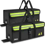 Ebike Akkutasche, 2PCS Feuerfeste Akkutasche bis 2300 °C, 8 Schichten Brandschutzbox, Wasserdicht Explosionssicher Lipo-Sichere Tasche, zum Laden Transportieren Lagern, 51x16x16cm (2PCS, L)