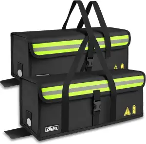 Ebike Akkutasche, 2PCS Feuerfeste Akkutasche bis 2300 °C, 8 Schichten Brandschut