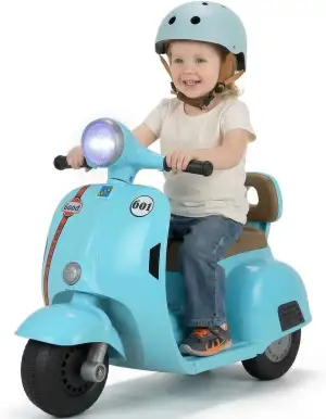 MAMIZO 6V Elektro Motorrad Kinder, Dreirad Kindermotorrad mit Scheinwerfer, USB, Pedal, Elektro-Dreirad für Kinder mit Vor- und Rückwärtsgang, 72 x 56 x 37 cm, 2KM/H, Max 20kg, für 3-6 Jahre, Blau