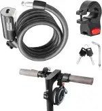 E Scooter Schloss, eMjollRay Fahrradschloss mit 2 Schlüssel, Sicherheitsstufe Sehr Hoch Kabelschloss, Anti-Diebstahl Schloss für E Scooter/E Roller/Motorrad/Kinder Fahrrad/Tür
