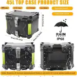 NCONCO 45L Motorrad-Topcase aus Aluminium - Wasserdicht mit Sicherheitsschloss für Helm und Großes Gepäck