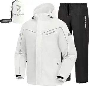Regenanzug Herren, Wasserdicht Regenjacke Regenhose, Packbare Leicht Reflektiere