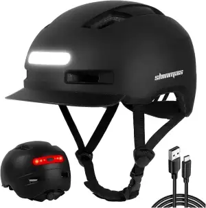 Shinmax Fahrradhelm Herren Damen, Helm Fahrrad mit USB Licht 5 Modi Fahrradhelm 