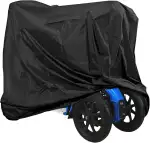 Abdeckplane für Elektromobil 142 × 66 × 91 cm, Regenschutz für Elektromobil Abdeckhauben, Scooter Abdeckung aus Oxford, Schutzbezug für Mobility Wasserdicht, UV-Beständig, Staubdicht, Schneesicher