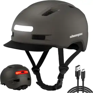 Shinmax Fahrradhelm Herren Damen, Helm Fahrrad mit USB Licht 5 Modi Fahrradhelm 