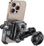 Lamicall Handyhalterung Motorrad, Fahrrad Handyhalter - [Ganzmetall & Ideal für Videos] Vibrationsgedämpfte Handy Halterung Motorrad, Lenker Halter mit Verlängerungsarm, für iPhone 17/16, 4,7-7,2 Zoll