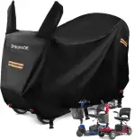 Elektromobil Abdeckhaube 420D Oxford wasserdichte Regenschutz für Rollstuhl Schutzbezug Abdeckung Elektrorollstuhl Abdeckplane E Scooter Staubdicht Winddicht Sonnenschutz (124 * 58 * 99 cm)