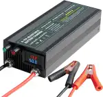14,6V 60A LiFePO4 Ladegerät, Batterieladegerät 0-15V/0-60A einstellbare, Schnelles Aufladen 12V A...