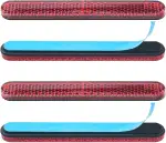 4 Stk 100 x 13 x 7mm Motorrad Fahrrad E4 Reflektor Roter Rechteckiger Reflektor Rückstrahler Katz...