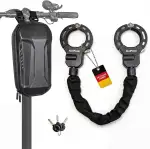E Scooter Schloss mit Tasche, Handschellenschloss 90cm Kettenschloss 8mm, Diebstahlschutz für E Roller & Fahrrad, Hochsicherheits-Schloss mit Schlüssel