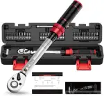 VANPO Drehmomentschlüssel 1/4 Zoll,1-25NM, 32-tlg Klein Drehmomentschlüssel Fahrrad & Motorrad Set mit Verlängerungsstange,Sechskant,Torx & Kreuzschlitz,72 Zähne,für Fahrräder, Mountainbike-Reparatur
