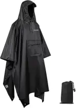 TechRise Wasserdichter Regenponcho, Leichter Atmungsaktive Regenjacken, Unisex EVA Regencape mit ...