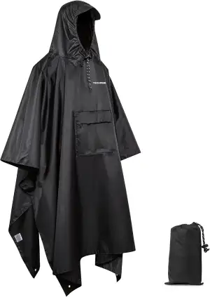 TechRise Wasserdichter Regenponcho, Leichter Atmungsaktive Regenjacken, Unisex E