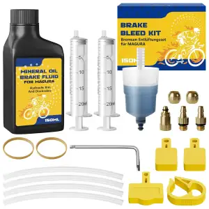 Entlüftungsset mit 150 ML Mineralbremsflüssigkeit Fahrrad für Magura, Scheibenbr