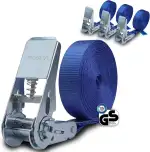 Spanngurt mit Ratsche 4er Set | TÜV geprüft | 4 m oder 6 m | 25 mm breit | Ratschengurt Ratschens...