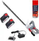 IKRA Akku Heckenschere IAHS 20-1 inkl. 2 Akkus 20V 2,0Ah & Ladegerät, Schnittlänge 54cm, Schnitts...