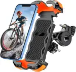 Glangeh Handyhalterung Fahrrad Lenker, [Sicheres Schloss] 360° Drehbar Universal Handyhalterung Motorrad, Vollständiger Schutz Handyhalter Montageständer für MTB Scooter, für 4,7-6,8 Smartphone