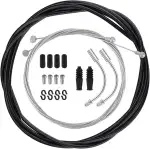 Fahrrad Bremszug Bowdenzug Fahrrad Bremsseil Kit enthält Innere Bremsdrähte für Fahrrad-Vorderradbremse und Hinterradbremse, Handbremsseil Endkappen, V-förmiges Bremsseil-Führungsrohr und S-Haken