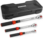 Hairich Drehmomentschlüssel Set 3‑teilig | 1/4″ + 3/8″ + 1/2″ | 3‑25 Nm, 5‑60 Nm, 20‑230 Nm | ±3% Genauigkeit | 72‑Zähne Ratschenkopf | Profi Torque Wrench für Fahrrad, Auto & Motorrad