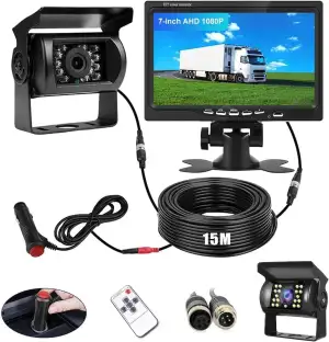 Rückfahrkamera Set mit 7 Zoll Rear View Monitor, IP68 wasserdichte Nachtsicht Au