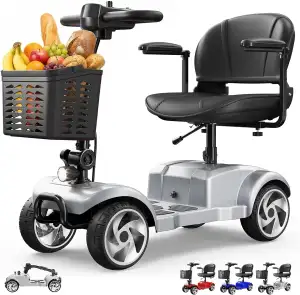 Seniorenmobil 4 Rad Klappbar Elektromobil für Senioren und Erwachsene 12AH Akku 