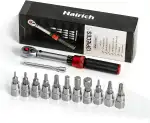 Hairich Drehmomentschlüssel Fahrrad 1/4 Zoll, 1-25Nm, 13-Teiliges Klein Torque Wrench Set, 72 Zähne Umschaltknarre, Ratschenkasten inkl. 10 cm Verlängerungsstange, Innensechskant und Torx Bits
