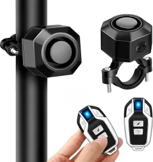 2X 110dB Fahrrad-Alarmanlage mit Fernbedienung – Wasserdichter, USB-aufladbarer 
