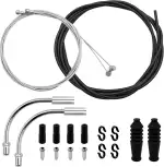 Fahrrad Bremszug Set, 2 Sätze Bowdenzug Universal Fahrrad Bremszug und Schaltzug, Fahrrad Bremsseil Set mit 2 V Bremskrümmer(90 Grad) für Mountainbike Rennrad Fahrrad