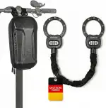 E Scooter Schloss mit Zahlenschloss, 90cm Kettenschloss mit Tasche, Handschellenschloss für E Roller & Fahrrad, Diebstahlschutz ohne Schlüssel