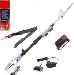 IKRA Akku Teleskop Heckenschere ICPH 2040, inkl. Akku 20V 2,0Ah, Ladestation, Schultergurt & Pfle...