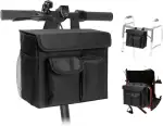 Boczif Tasche für Elektro-Scooter, Organizer-Tasche für Elektromobile, Scooter-Korbtasche mit 35,6 cm Laptop-Tasche und Getränkehaltern für Rollstuhl und Rollator