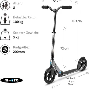 micro™ Classic | Das ORIGINAL | Höhenverstellbar, für Erwachsene & Jugendliche |