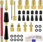 AUXHCYL 38 STK Fahrradventil Adapter Set, Alle Ventiladapter Fahrrad, Adapter für Fahrradventile, Kegelventil und Luftpumpe, Ballnadel, Französisches Ventil Adapter mit Sortierbox