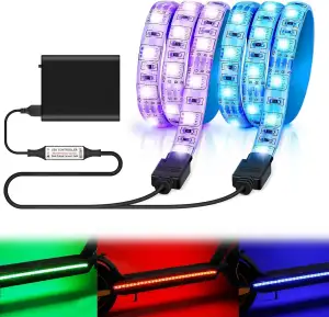 Elektro Scooter LED Streifen Lichter, 30LED RGB Lichtleiste mit Fernbedienung Fa