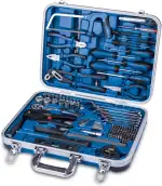 Scheppach TB173 Werkzeugkoffer gefüllt 173-tlg Werkzeug Set | Werkstattkoffer bestückt mit Abisol...